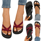 Women Summer Shoes Solid Color Flats Flip Flops Outdoor Sandals Home Basic Casual Footwear Bathroom Slippers Beach Shoes