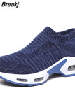 Women Sneakers 2023 Spring Flat Shoes Slip on Platform Sneakers for Women Black Breathable Mesh Sock Sneakers
