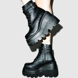 Design 2021 Big sizes 43 Platform High Heels Cosplay Fashionable Autumn Winter Wedges Shoes Ankle Boots