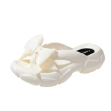 Bowknot Platform Flip Flop for Women 2023 Summer Beach Non Slip Wedge Slippers Woman Thick Sole Clip Toe Slides