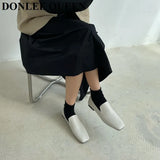 Women Loafer Shoes Flat Square Toe Female Casual Sneaker British Oxford Shoes Slip On Soft Moccasin Brand Ballet Zapatilla
