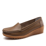 Women's Flats Genuine Leather Shoes Woman Casual Ladies Shoes Slip On Ballet Flats Women Walking Ladies Plus Size