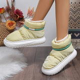 Waterproof Platform Snow Boots Women Warm Plush Lining Slip On Ankle Boots Woman Non Slip Thick Bottom Cotton