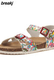 2023 New Summer Beach Cork Sandals Casual Women Outside Non-slip Double Buckle Sandalias