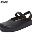 2023 New Summer Women Cork Slippers Buckle Non-slip Casual Closed Toe Sandals