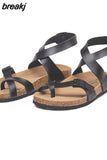Fashion Cork Sandals 2023 New Women Casual Summer Beach Gladiator Non-slip Buckle Strap Sandalias