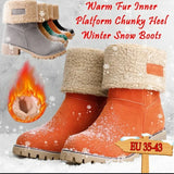 New Women Boots Winter Outdoor Keep Warm Fur Boots Waterproof Women's Snow Boots Thick Heel With Round Head Short