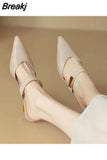 Fashion Women's Shoes Slingbacks Pumps Summer New Dress Ladies High Heel Shoes Elegant Pointed Toe Slippers Zapatos