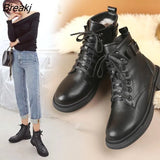 Women Short Boots Genuine leather 2022 New Wool Warm Ladies Winter Boots Large Size 42 43 Flat Ladies Snow
