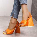 Open Toe Satin Sandals Summer Women's Shoes Fashion Plus Size Fashion Platform High Heels 2023 Slingback Women's