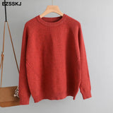 Autumn autumn winter thick loose sweater Pullovers Women female oversize O-neck sweater knit Jumpers