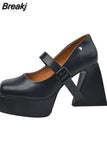 Women Mary Janes Pumps Shoes Brand Design 2023 Spring Gothic Style Lolita Sweet Girl Office Lady High Heels Pumps