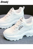 Heel White Shoes Trendy Women's Shoes 2023 New Breathable Thick Bottom Versatile Casual Shoe Comfortable Women's