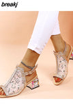 High Heel Shoes Women's Summer Style Sandals 5CM PUMPS Fashion Bling Ladies Open Toe Party Shoes