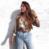 Women Blouses Long Sleeve Turn-down Collar Casual Tops Leopard Print OL Style Office Shirt Ladies Loose Blouses