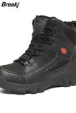 Men's Military Boot Combat Mens Ankle Boot Tactical Big Size 46 Warm Fur Army Boot Male Shoes Work Safety Shoes Motocycle