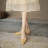Summer New Band Women Sandal Fashion Pointed Toe Cross Strpa Gladiator Shoes Dress Flat