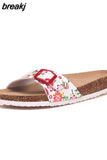 2023 New Fashion Summer Cork Slipper Women Casual Beach Mixed Color Flip Flops Slides