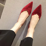 for Women 2023 Flat Casual Ladies Summer Footwear Chic and Elegant Flats Pointed Toe Red Social Free Shipping on