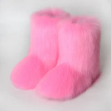and The United States In The Tube 2023 New Casual Women's Shoes Fox Fur Boots Plus Velvet Anti-ski Boots Botas Para
