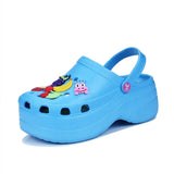 Platform Clogs Women Rainbow Print Height Increasing Fashion 5 CM High Heel Mule Garden Clogs Women's