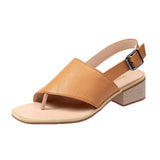 Breakj Sandals Women 2025 Summer New Low-Heeled Jacket Back With Sandals Fashion Square Heel Shoes