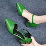 Hauts Talons Women Classic White Pu Leather Buckle Strap High Heel Shoes Lady Casual Black High Heels Sexy Shoes