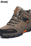 Men Platform Boots Outdoor Male Hiking Boots High Quality Combat Boots Waterproof Leather Sneakers Safety Work Shoes Men
