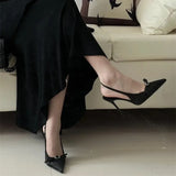 Breakj Spring And Summer New Densate High Heels Female Fine Heel Bow Temperament French Pointed Single Shoes