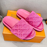 Magic Sticker Flat Slippers 2024 Summer New Designer Luxury Sandals for Women Elegant Home Flat Slippers Zapatos De
