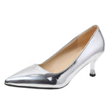 For Women 2023 6.5cm Heels Women Pumps Shoes Pointed Toe Bling Gold PU Sexy Wedding Party Office Shoes Woman Big Size