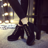 Size 35-43 Winter Casual Women Pumps Warm Ankle Boots Waterproof High Heels Snow 2023 Shoes Botas Patent Botas