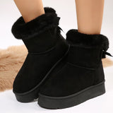 Breakj Thick Snow Boots A Foot Pedal 2025 Winter New Thick-Soled Furry Bows Warm Large Cotton