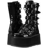 Gothic Style Cool Street Comfy Motorcycle Boots High Heel Punk Rivets Chunky Platform Mid-Calf Women Boots Shoes