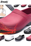 New Hotel Kitchen Clogs Non-slip Waterproof Oil-proof Work Shoes Breathable Resistant Kitchen Cook Chef Shoes Plus
