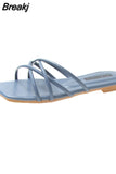 Women Slingback Sandals 2023 New Women's Shoes Summer Flats Casual Flip Flops Shallow Female Slides Open-toe