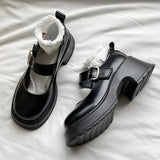 43 Platform Heels Mary Jane Shoes Simple Lolita Shoes Black Platform Shoes Student College Sweet Medium Heel Women's