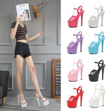Breakj Leather Sandals Special High Heels Fine Heel Sexy Black Waterproof Table Hate Day Superb High Sandals Female