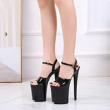 Women Sexy Show Shoes Pole Dance Shoes Stripper High Heels Sandals Party Club 20 CM Platform High-heeled Shoes Wedding