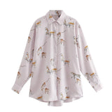 Women Blouses Long Sleeve Turn-down Collar Casual Tops Leopard Print OL Style Office Shirt Ladies Loose Blouses
