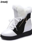 Women Boots platform Winter Shoes Women Snow Boots Platform Keep Warm Ankle Winter Boots With Thick Fur Heels Botas