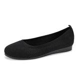 and Autumn 2023 New Outwear Solid Color Oversized Shallow Cut Shoes Women's Knitted Comfort Flat Shoes