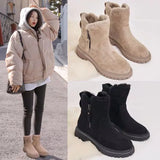 Winter New Korean Version Plus Velvet Warm Snow Boots Female Short Tube Cotton Boots Tassel Zipper Boots Cotton Shoes