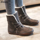 New Women Boots Winter Plush Ankle Waterproof Warm Snow Boots Platform Keep with Thicken Fur Heels Botas Mujer