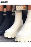 boots for women Platform black boots 2023 fashion woman Comfortable Short Boots Size 43 Breathable Booties Motorcycle