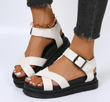 Toe Flatform Wedges Shoes Woman Summer Beach Sandals Sexy Women Plus Size PU Leather