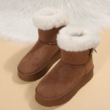 Breakj Thick Snow Boots A Foot Pedal 2025 Winter New Thick-Soled Furry Bows Warm Large Cotton