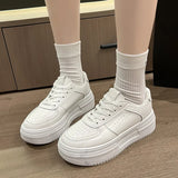 Sneakers High Platform shoes For Women Skateboard Shoes PU Leather Women Chunky Shoes Summer Trainers Tenis Femme