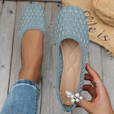 Breakj Size Summer Autumn New Flat Square Head Cover Foot Shallow Mouth Mother Shoes Casual Single