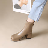 Women's Boots Fashion Chelsea Boots Back Zipper Autumn High-heeled Women Shoes Hot Selling Designer Big Size 43 Ankle